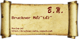 Bruckner Máté névjegykártya